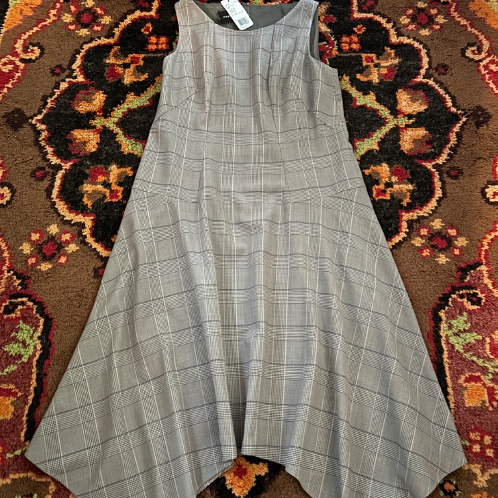 Akris Multicolor Asymmetrical Sleeveless Wool Dress, Size 12 - Picture 15 of 15